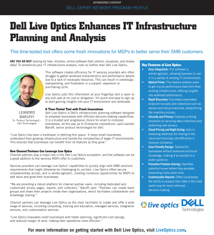 Dell live optics enhances it infrastructure planning and analysis