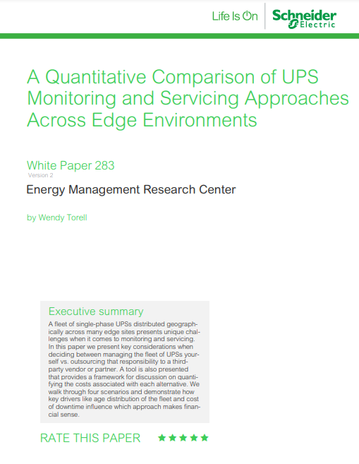 A Quantitative Comparison of UPS Monitoring and Servicing Approaches Across Edge Environments